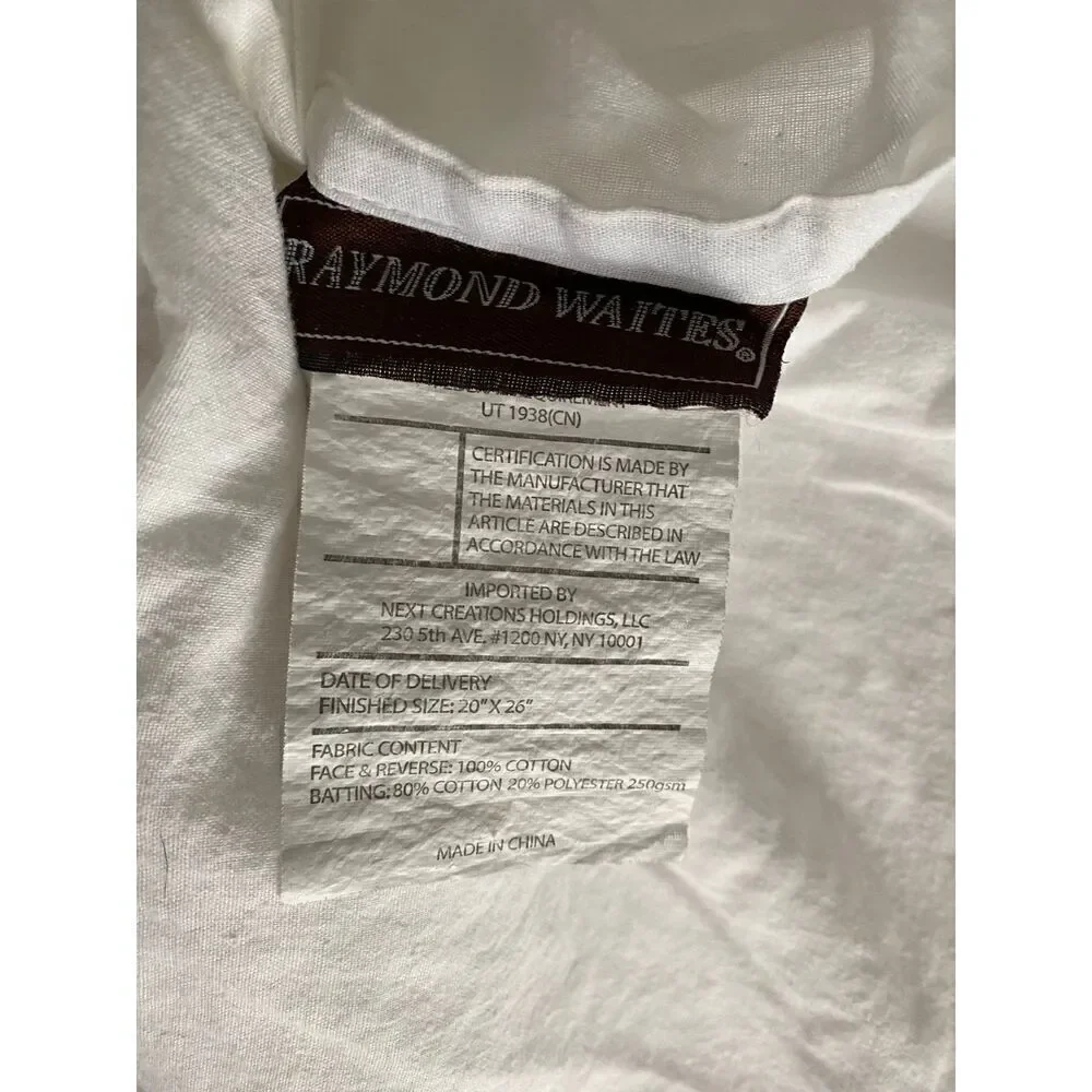 Raymond Waites Quilted Botanical 20x26” Bed Pillow Shams